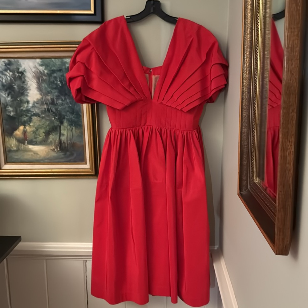 ALEXANDER MCQUEEN Cocoon Gown Dress In Valentine Red Size 8/10  M L Large 44 - Picture 4 of 16